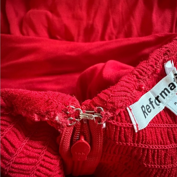 New Without Tags Reformation Baxley Red Midi Dress - Picture 9 of 13